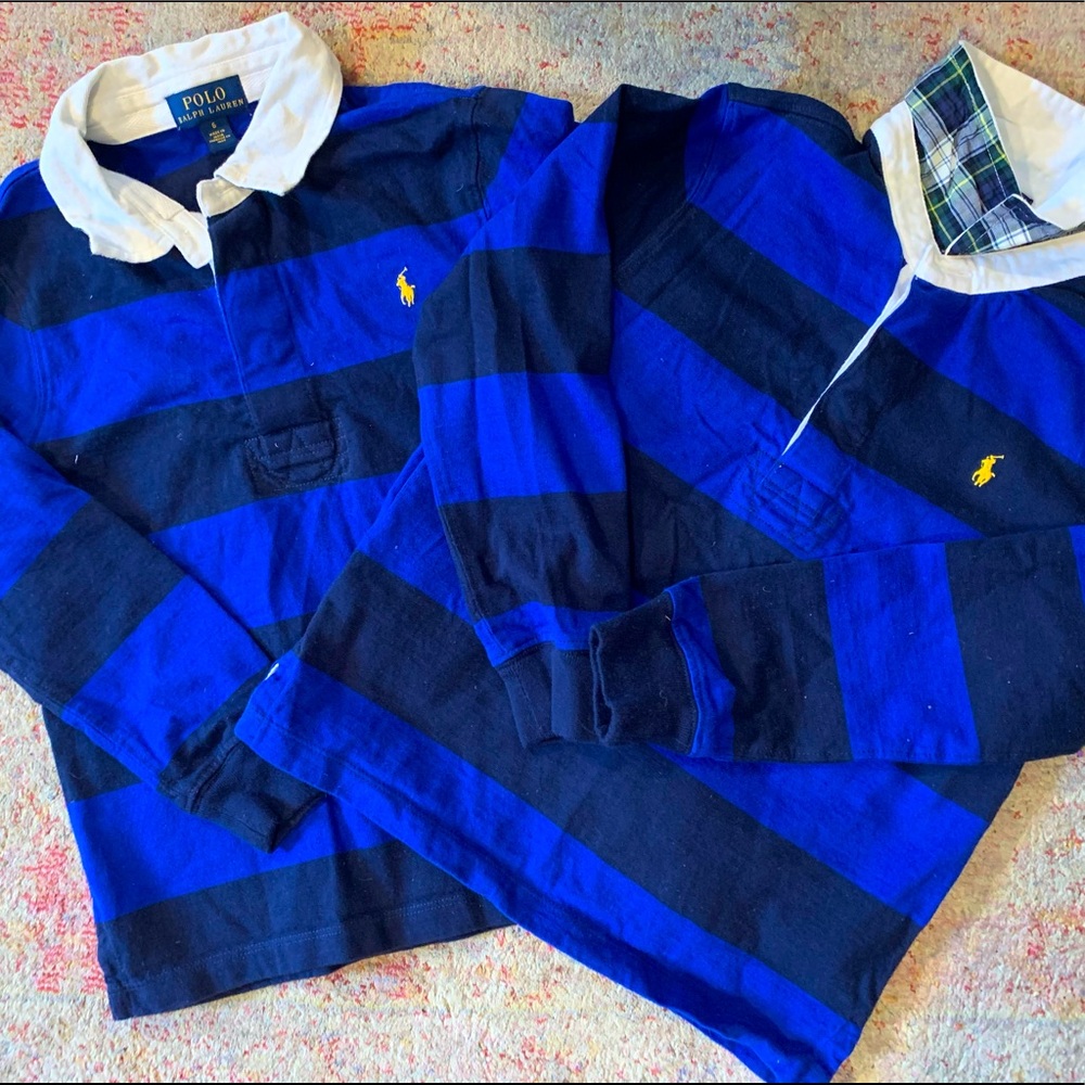 *Twins* TWO Matching Polo Ralph Lauren Boys Rugby Shirts NWOT
